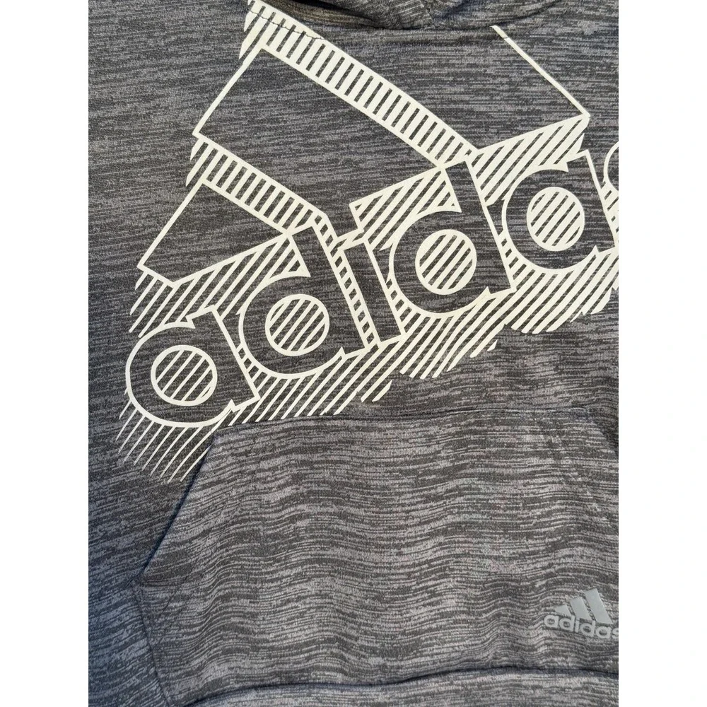 Adidas Toddler 3T‎ Hoodie Grey Pullover Sweatshirt Logo - Picture 10 of 13